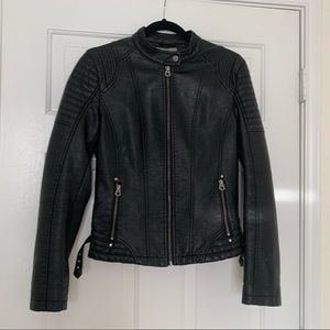 Black leather jacket